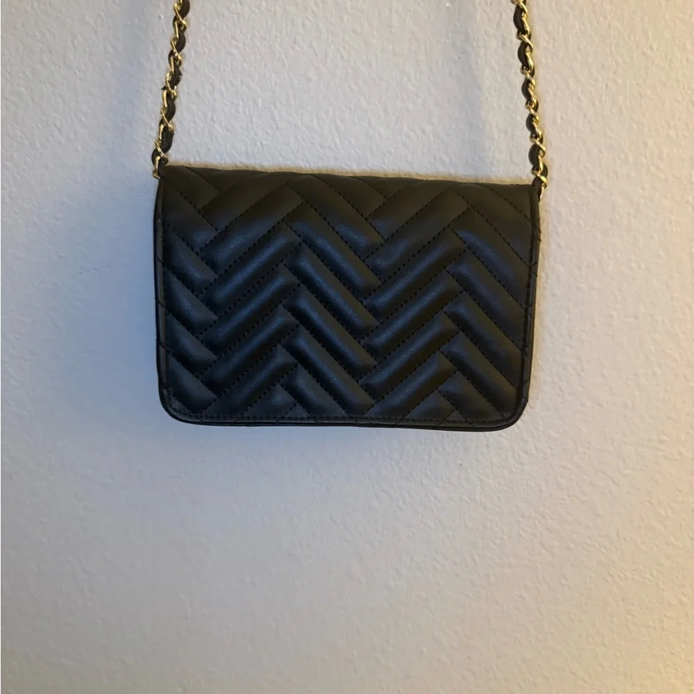 bebe Black Quilted Crossbody Bag